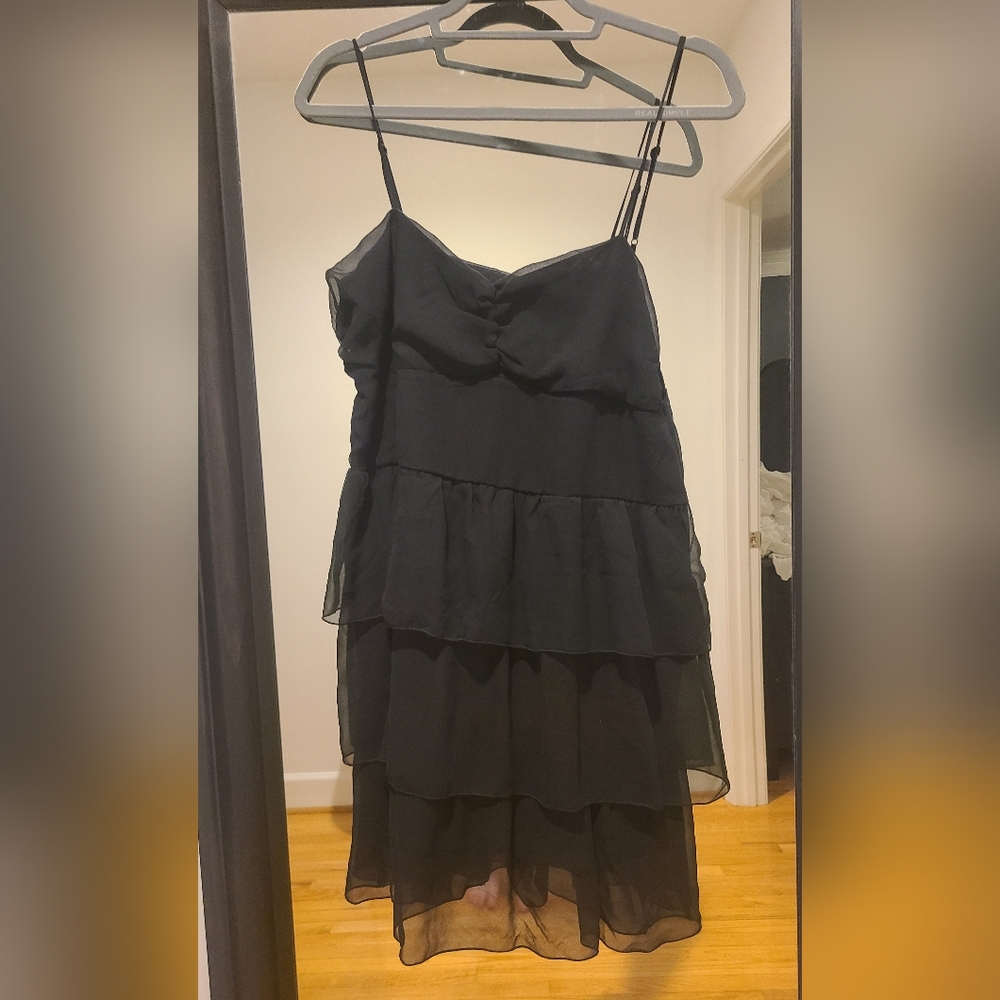 Thrifted Elegant Black Tiered Dress